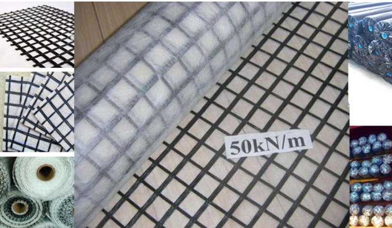 玻纤土工格栅与土工布的复合材料